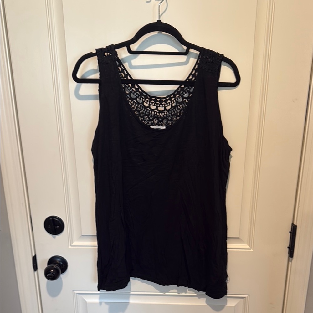 Black Sleeveless Top Lace Back
